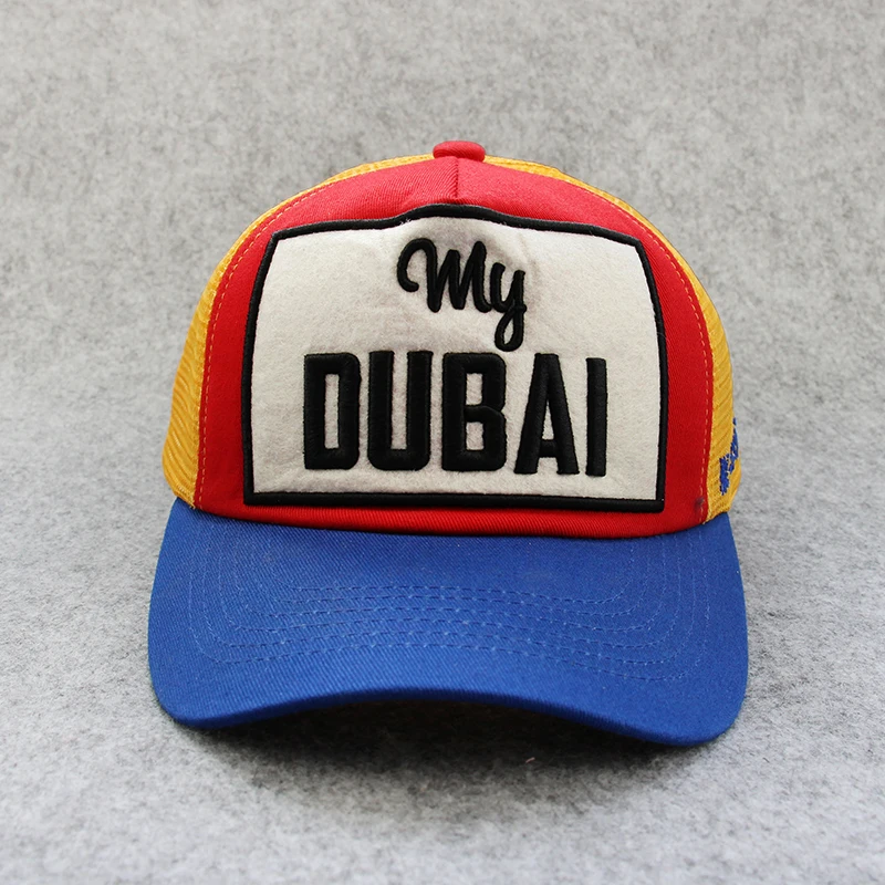 fashionable custom Felt embroidery patch trucker mesh hat cap