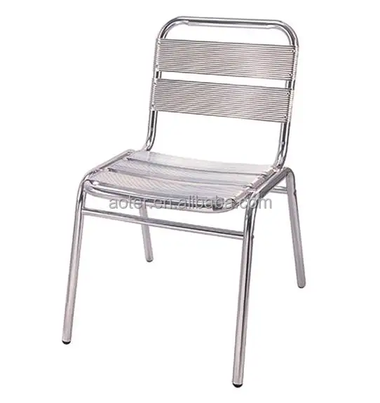 Полностью алюминиевый стул с рамой из нержавеющей стали, уличный обеденный стул