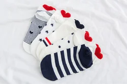 Женские носки с 3D ушками, Милые простые базовые женские Носки с рисунком красного сердца и большими глазами, милые носки для девочек