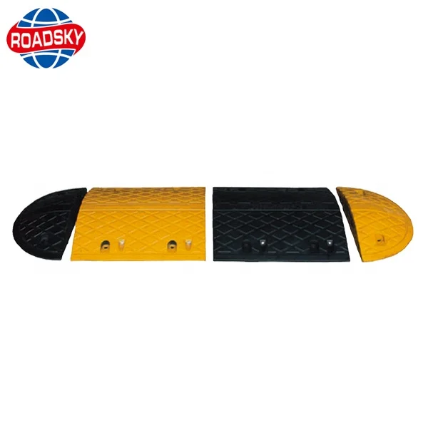driveway black and yellow rubber limiter speed bump limiter for car