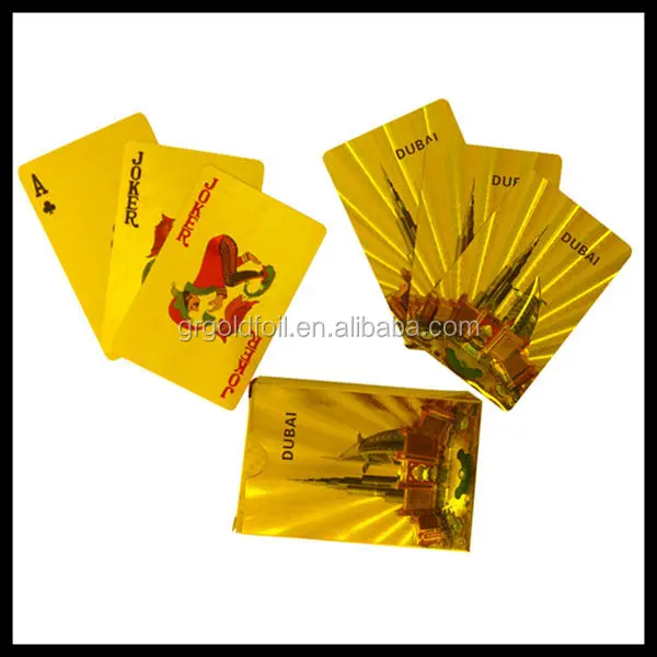 Hot sale Dubai playing cards, 24k gold embossing custom playing cards