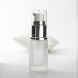 Top quality 30ml frosted transparent glass empty vacuum pump airless bottle for skin care lotion