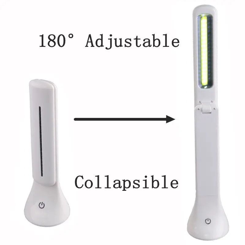 ABS Collapsible Dimmable Led Desk Lamp Rechargeable Reading Desk Lamp With USB Charging Port