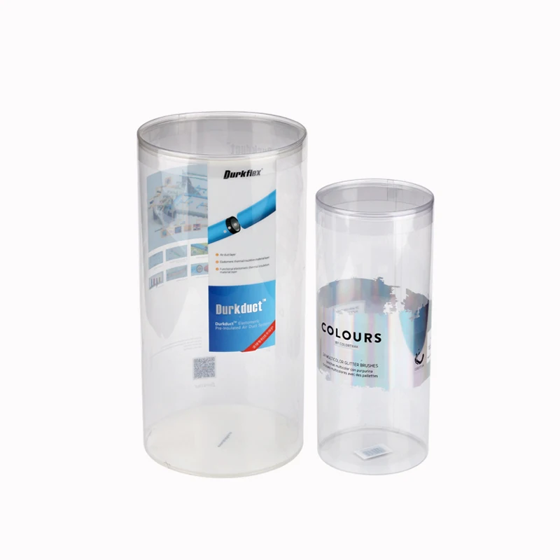 Factory Custom Clear PET PVC Plastic Cylinder Box ,Round Plastic Box with Lid