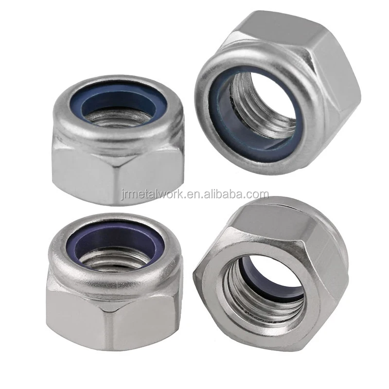 M3-M48 SUS304 SUS316 SS Hex Nylon Lock Nut DIN985