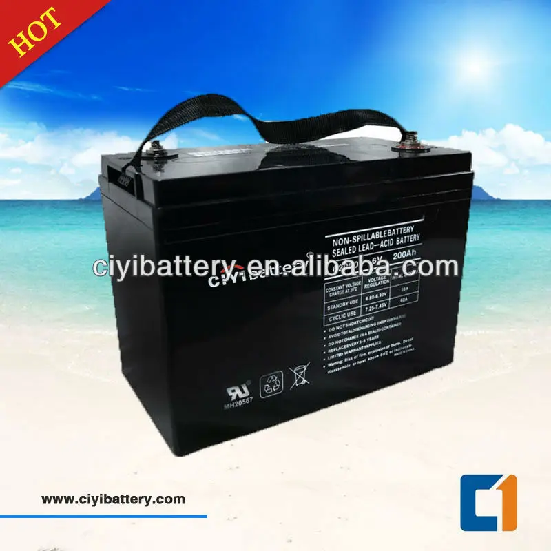 26 Years Production History Super Quality UPS Battery AGM Lead Acid Battery 6V 200AH