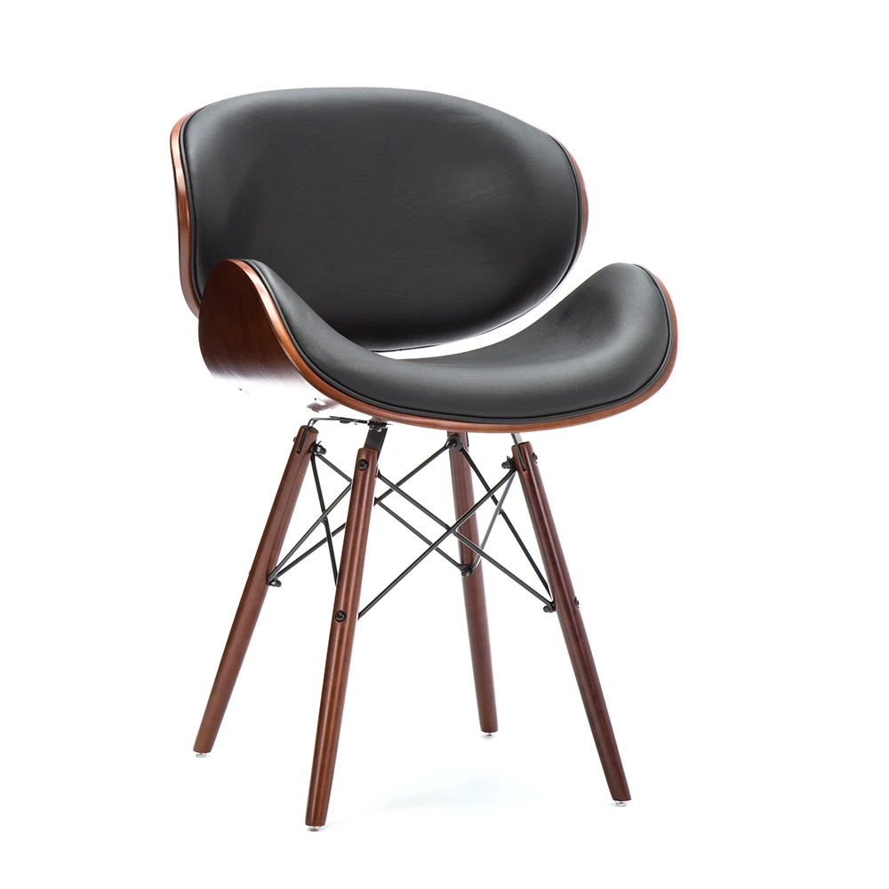 wood cross legs Walnut veneer bent wood scandinavian style barstool for wholesaler