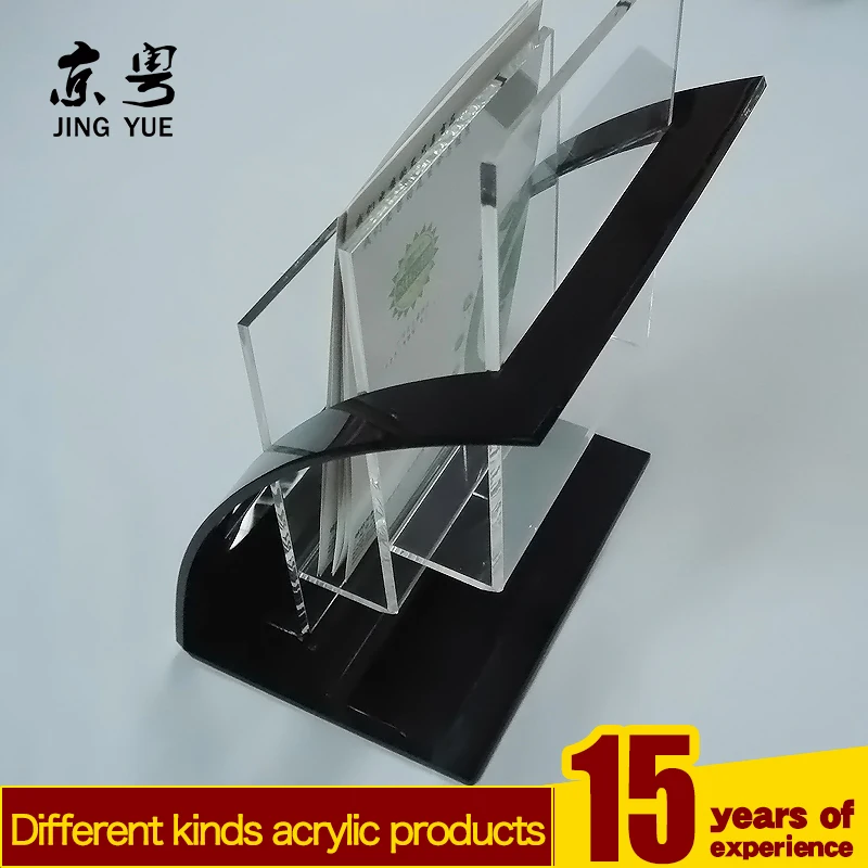 Factory custom clear office desk pmma plexiglass acrylic 3 4 tier file brochure flyer display stand holder acrylic magazine rack