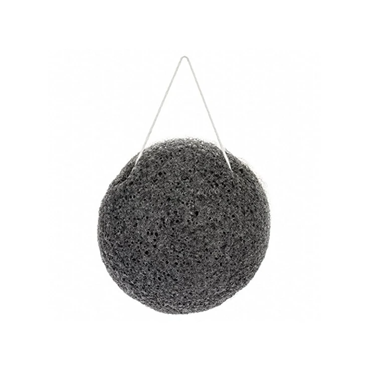 
Korean Facial Sponge Activated Bamboo Charcoal Black Konjac Sponge 