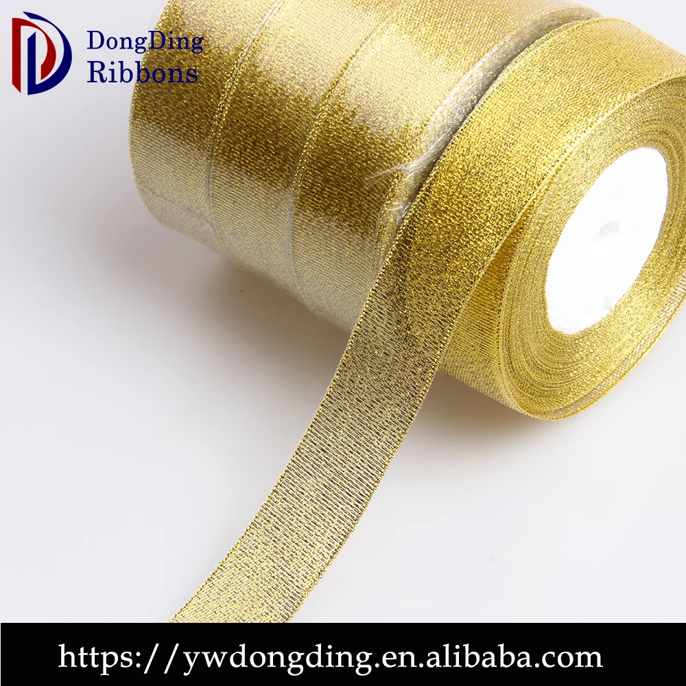 Sotock wholesale  ribbon ,1 inch gold glitter ribbon tape