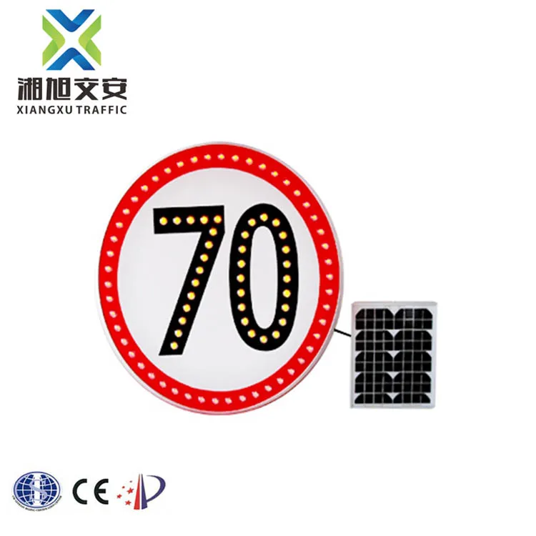 factory sales directly solar LED flashing aluminum traffic warning street signal board speed limit sign Max. speed 60