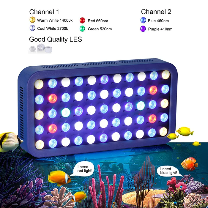 
Adjustable 0% -100% Light Button LED Aquarium Light for Marine Coral Reef Fish Tank 