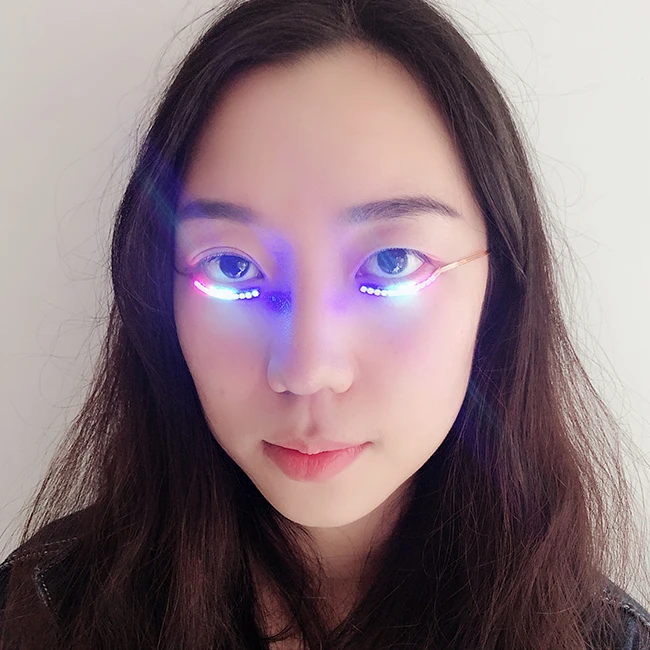 Unisex Music Controlled Sound Activated Led Eye Lashes Flashing Light Up Led Eyelashes For Party