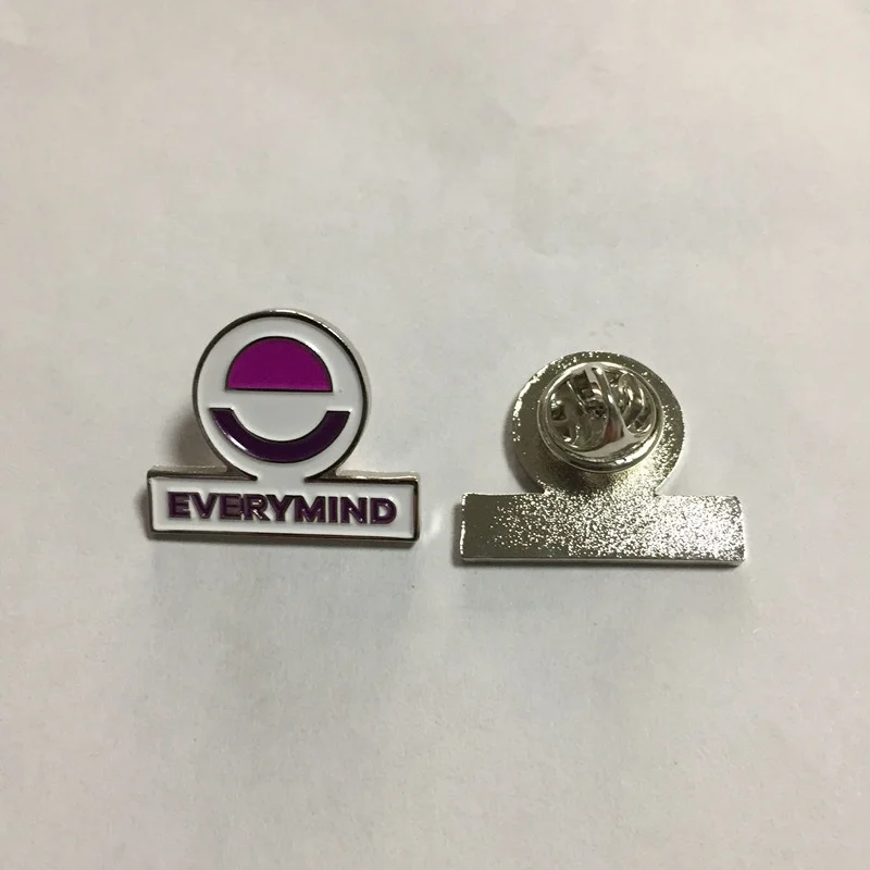 Wholesale custom logo cut out letters metal enamel lapel pin badge