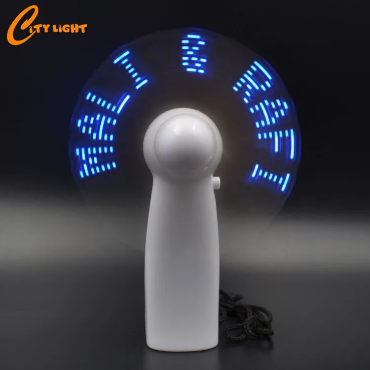Wedding Gifts Cooling Battery Operated Portable Message Fan Rechargeable Fan with Led Light