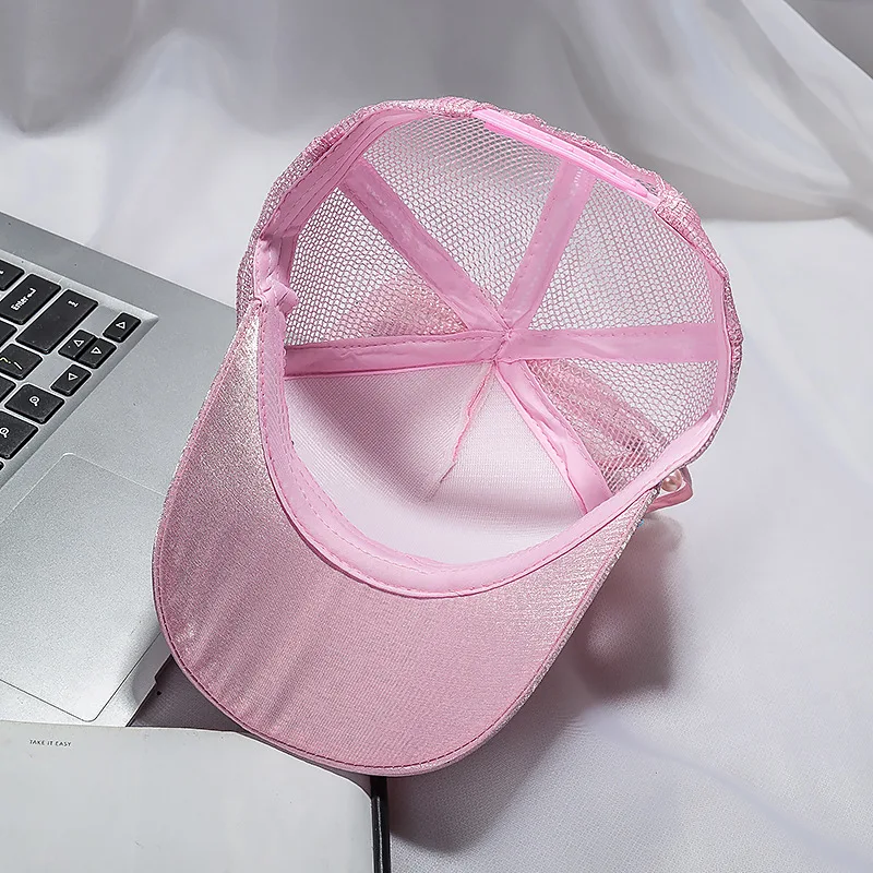 
Spring Summer Children Baseball Cap Girls Snapback Hip Hop Caps Rabbit Ear Pearl Big Bow Kids Sun Visor Hat 