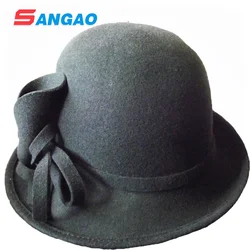 new Black wool church hat fur fashion style customization