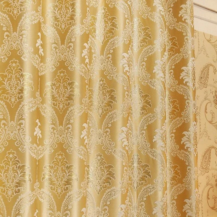 Home Goods Used Hotel  Luxury Designs Fabrics Jacquard Windows Curtains with Attached Valance for the Living Room Door