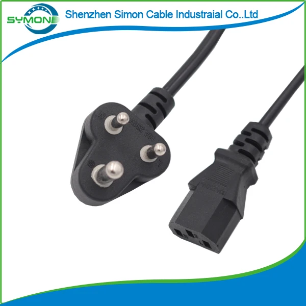 South africa  india plug  3 pin power cord  for computer