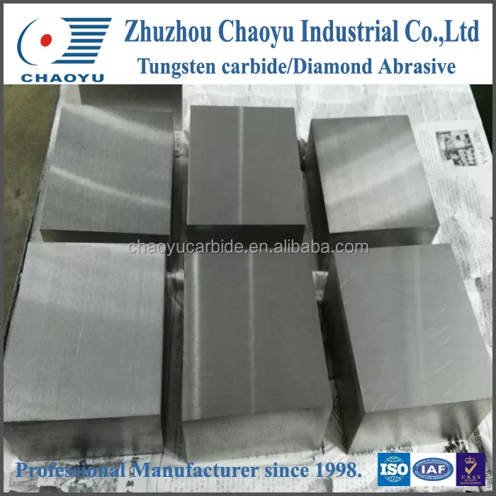 K30 tungsten carbide plates carbide blocks blanks gold plated tungsten bars