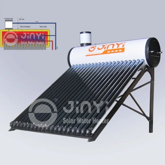 Jinyi High Quality 150L  solar Herter Copper Coil Pre-heated Vacuum Tube Solar Water Heater With Assistant Tank