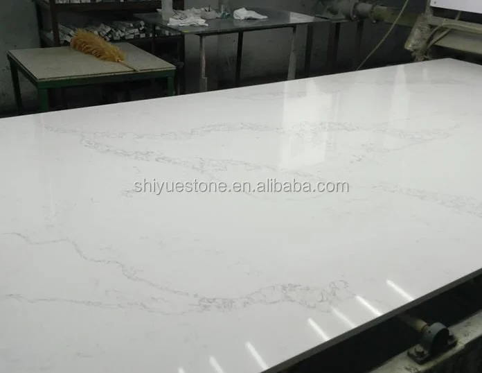 Quartz Calacatta White with Gold Veins Slab, Quartz Stone Supplier