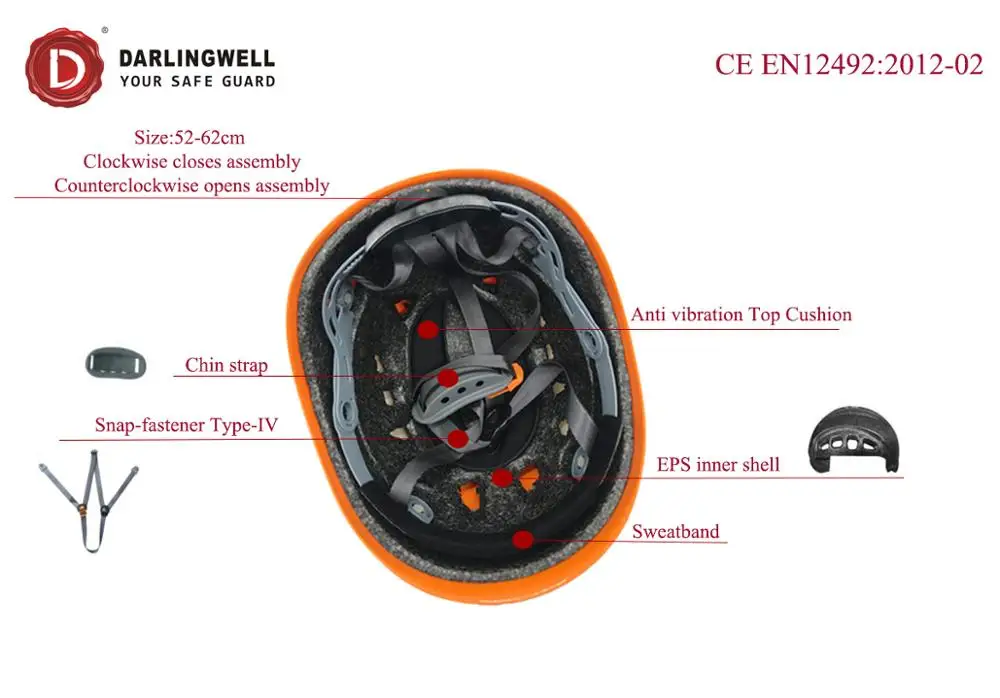 Darlingwell brand NT99 EN12492 outdoor gear Sports helmet rock climbing helmet mountain bike helmet China
