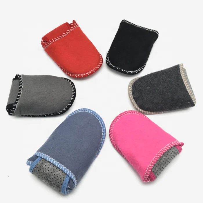 5 in 1 felt bag cheap indoor house guest slippers set