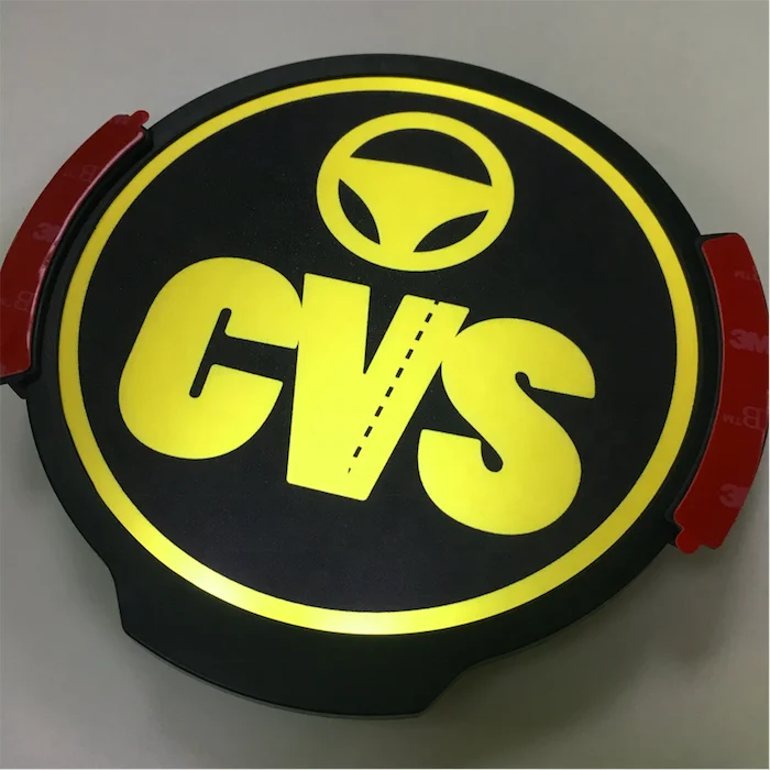 4 inches wireless LED car sticker with light sensor LED car badge powered by 3 AAA battery