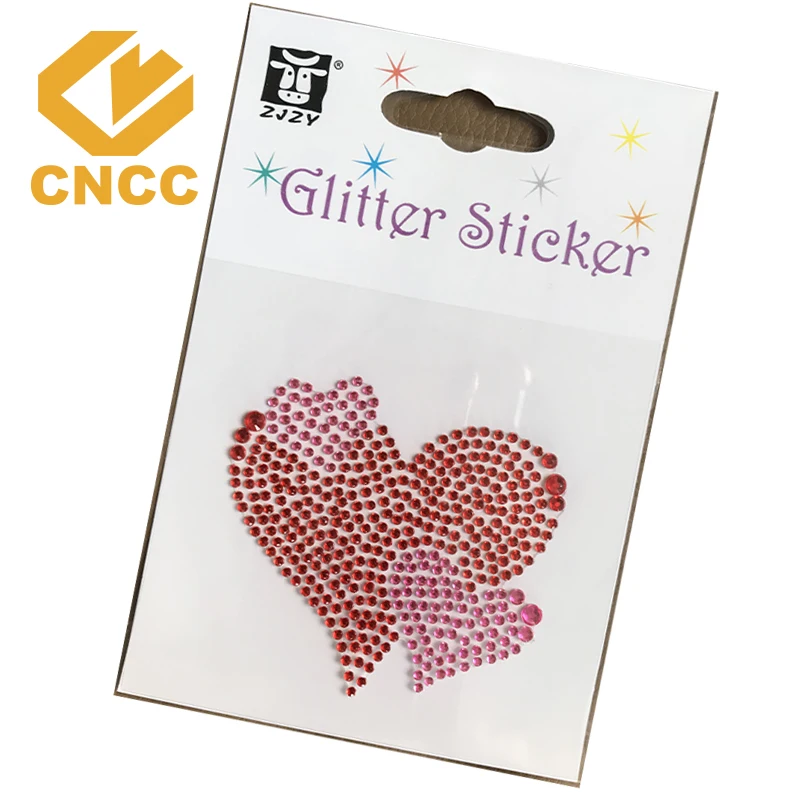 Лидер продаж самоклеящиеся акриловые украшения для боди-арта сердце День Святого Валентина наклейки со стразами и драгоценными