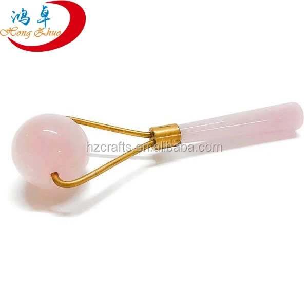 Расслабляющий массажер для лица из розового золота, металлический кварцевый однороликовый шар, массажер против морщин, массажер для лица для похудения