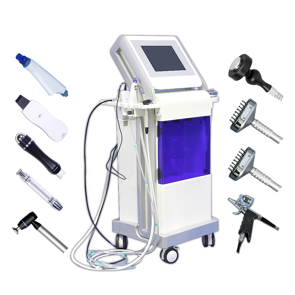 9  in 1 Hydra Diamond Dermabrasion Facial Machine for Skin Cleansing pdt skin scrubber removal blackhead