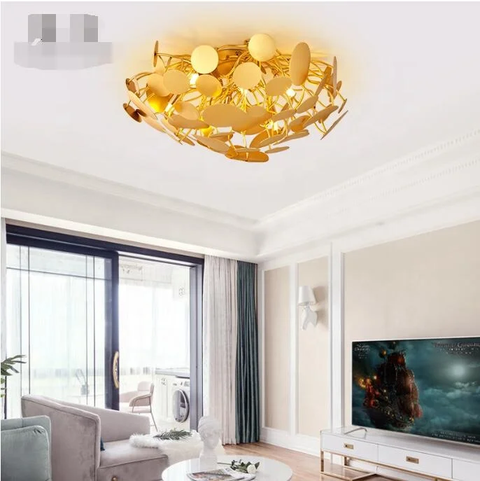 Simig Lighting New Arravial Modern Art Decorative Brass Color Ceiling Lamp for Living Room