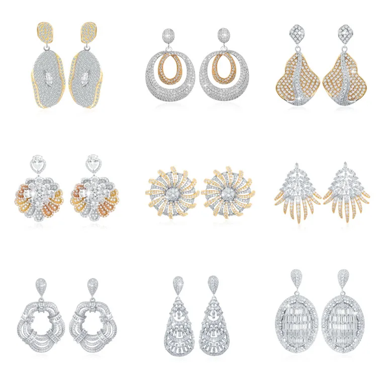 Fashionable AAA Cubic Zirconia Silver Earrings For Women