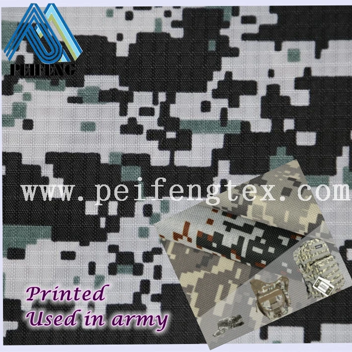 210D 100% nylon oxford ripstop custom design printed military uniform fabric