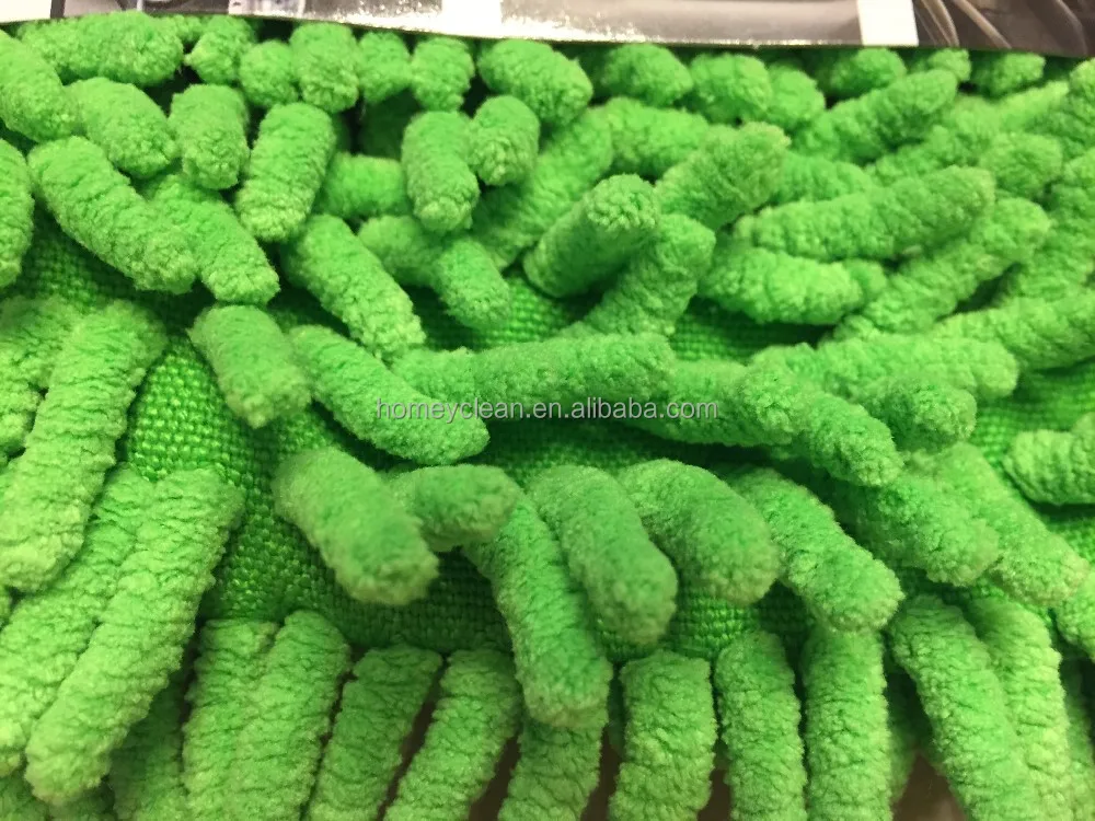 Green 20x23cm Chenille microfiber auto care wash mitt