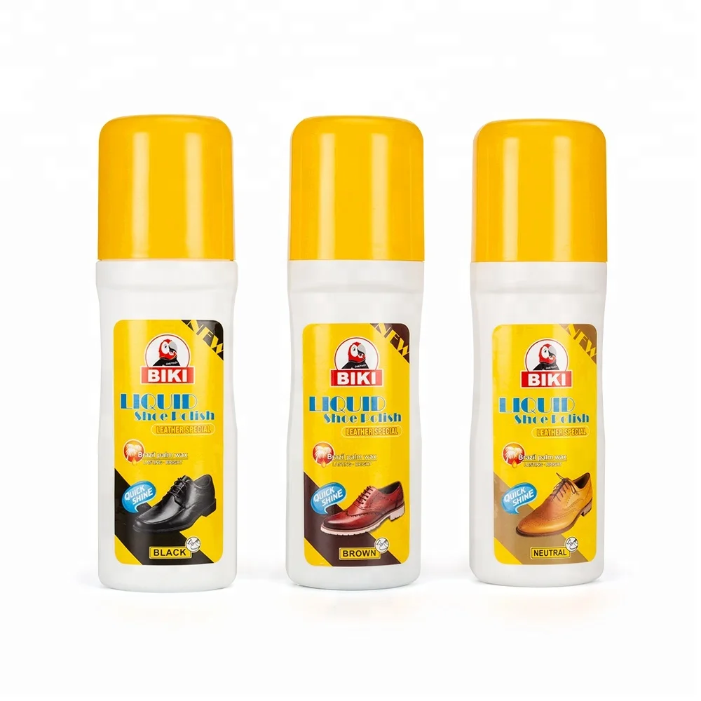 BIKI 8811 Liquid Shoe Polish High Quality 75ml Quick Shine Black Brown Neutral Manufacture  Good Price Fast Delivery In China