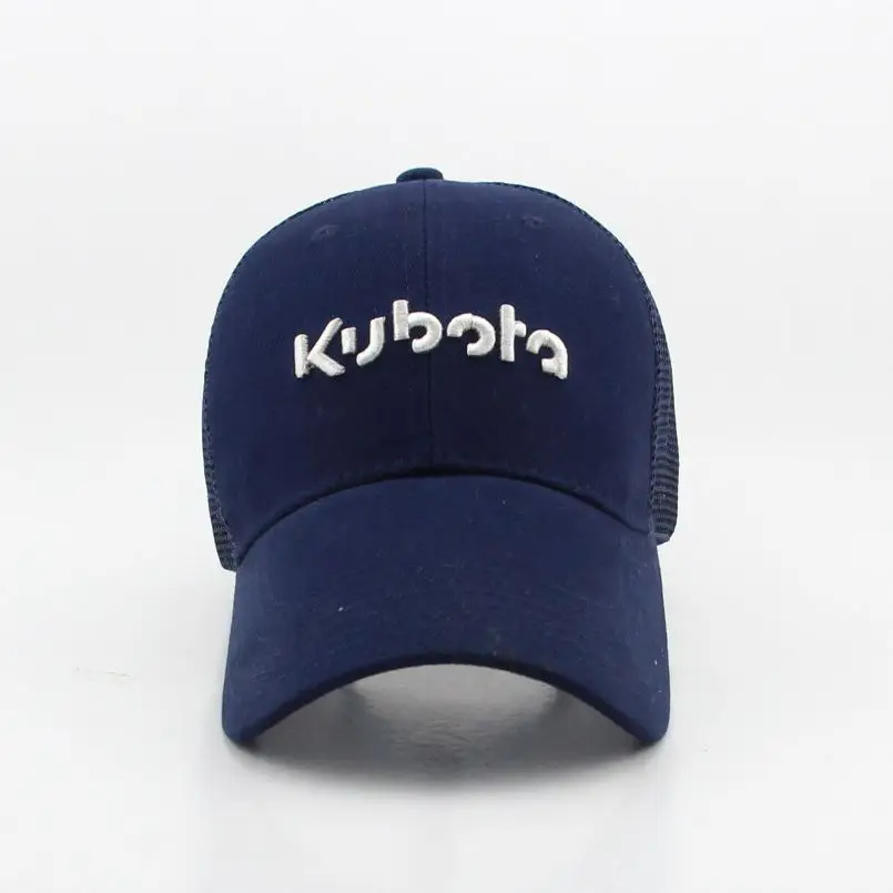 Promotional 3D Embroidery Logo Half Mesh Fitted Baseball Hat New York Sports Snapback Caps