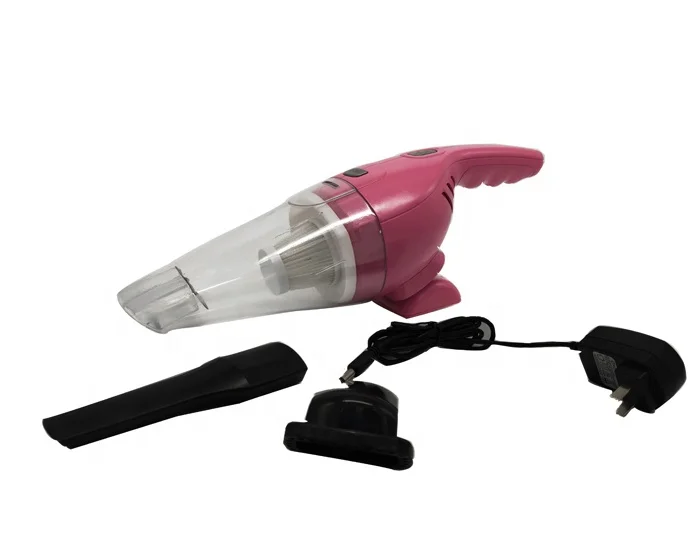 new plastic cordless rechargeable  pink 7.4V lithium battery portable vacuum cleaner for car and house cleaning