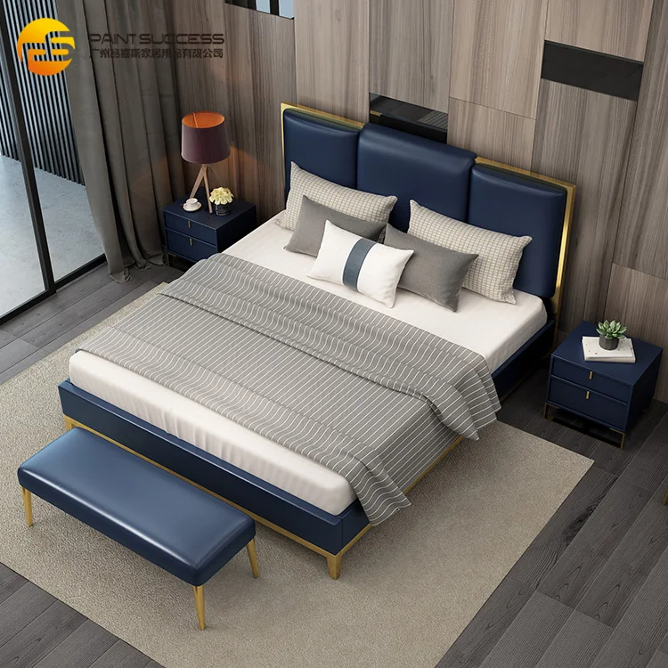 Custom Modern double bed design room furniture baby bed queen size bed