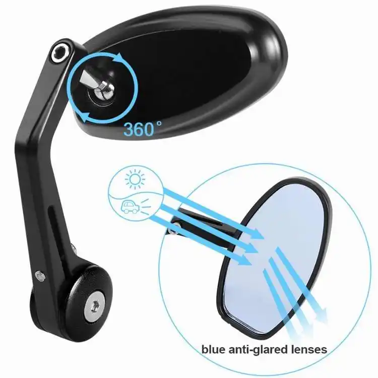 JPMotor Motorcycle Universal CNC Bar End Mirrors Moto Bike Rear View Mirrors Electrical Motorbike Cafe Racer Mirror
