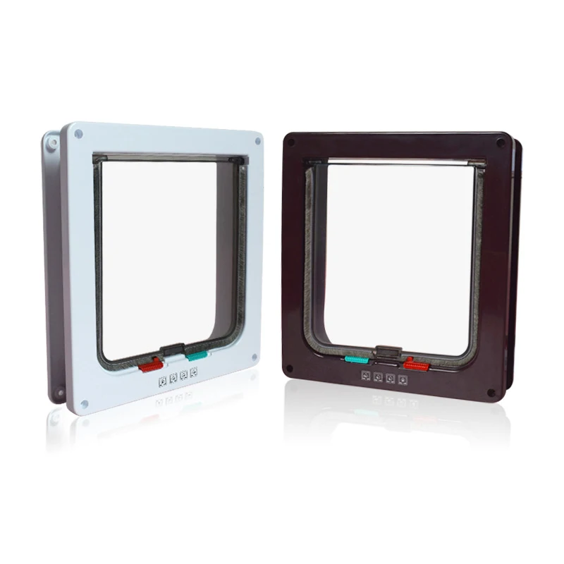 
Dropshipping Security Control 4 Way Safe Gate Doors Small Pet Doggie Kitten Dog Flap Cat Door 