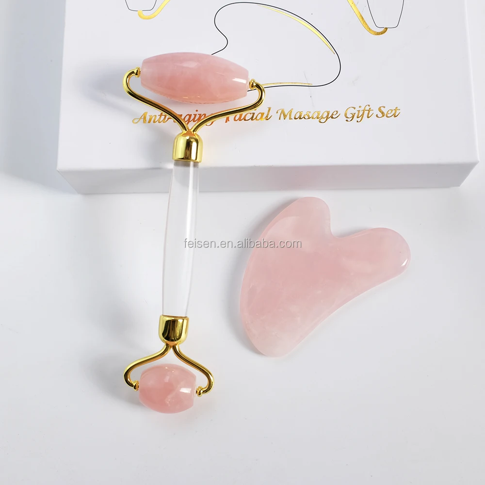 New Metal with POM Noisy Free Jade Roller for Face With Glass Handle.