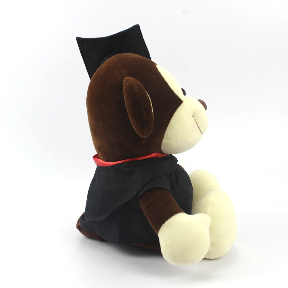 Graduation gift stuffed animal toy, plush sitting monkey with doctorial hat