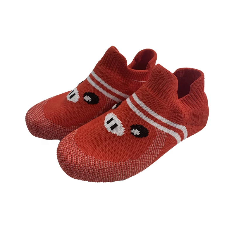 Fashion design red kids knitting sock upper comfort sports shoes upper for children