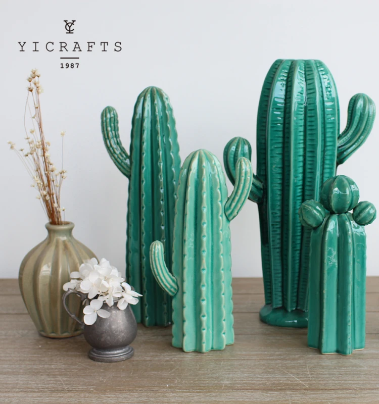 
Nordic style green cactus home decoration ceramic vase 