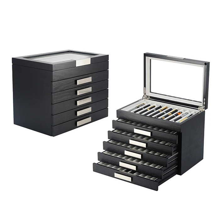 Large Fountain Pen Holder Wooden Display Box