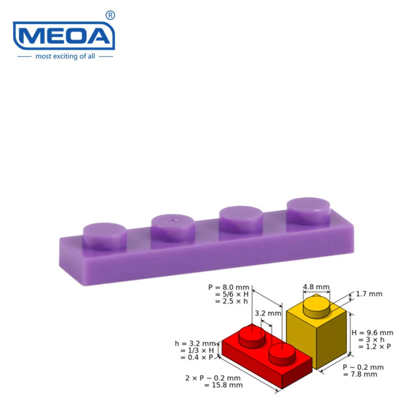 Wholesale Building Blocks Spare Parts 1X4 Bricks Assembly Kit 4 hole Blocks Parts MOC Creator Bricks Particle DIY Toys