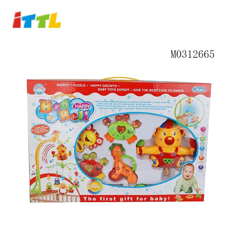 Работающий от батареи подвесная кровать игрушка автомобильное кресло музыкальный мобиль пластиковые детские детский колокол в