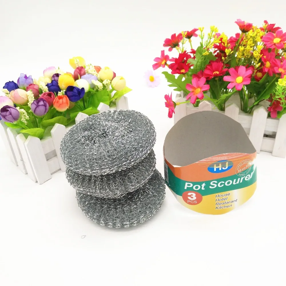Hotselling Kitchen pot gavernized stainless steel mesh scourer 3pcs set